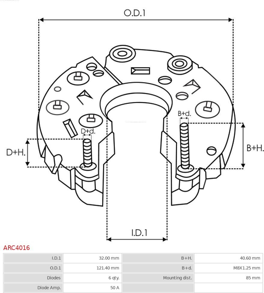 AS-PL ARC4016 - Taisngriezis, Ģenerators www.autospares.lv