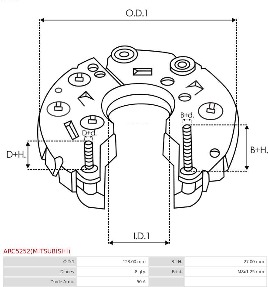 AS-PL ARC5252(MITSUBISHI) - Taisngriezis, Ģenerators www.autospares.lv