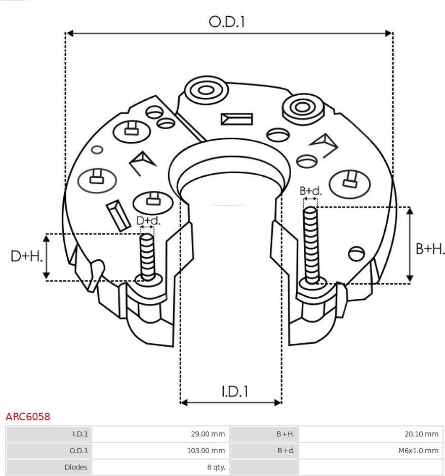 AS-PL ARC6058 - Taisngriezis, Ģenerators www.autospares.lv