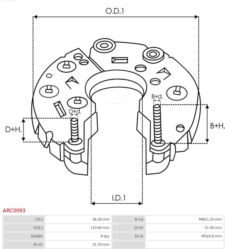 AS-PL ARC0093 - Taisngriezis, Ģenerators www.autospares.lv