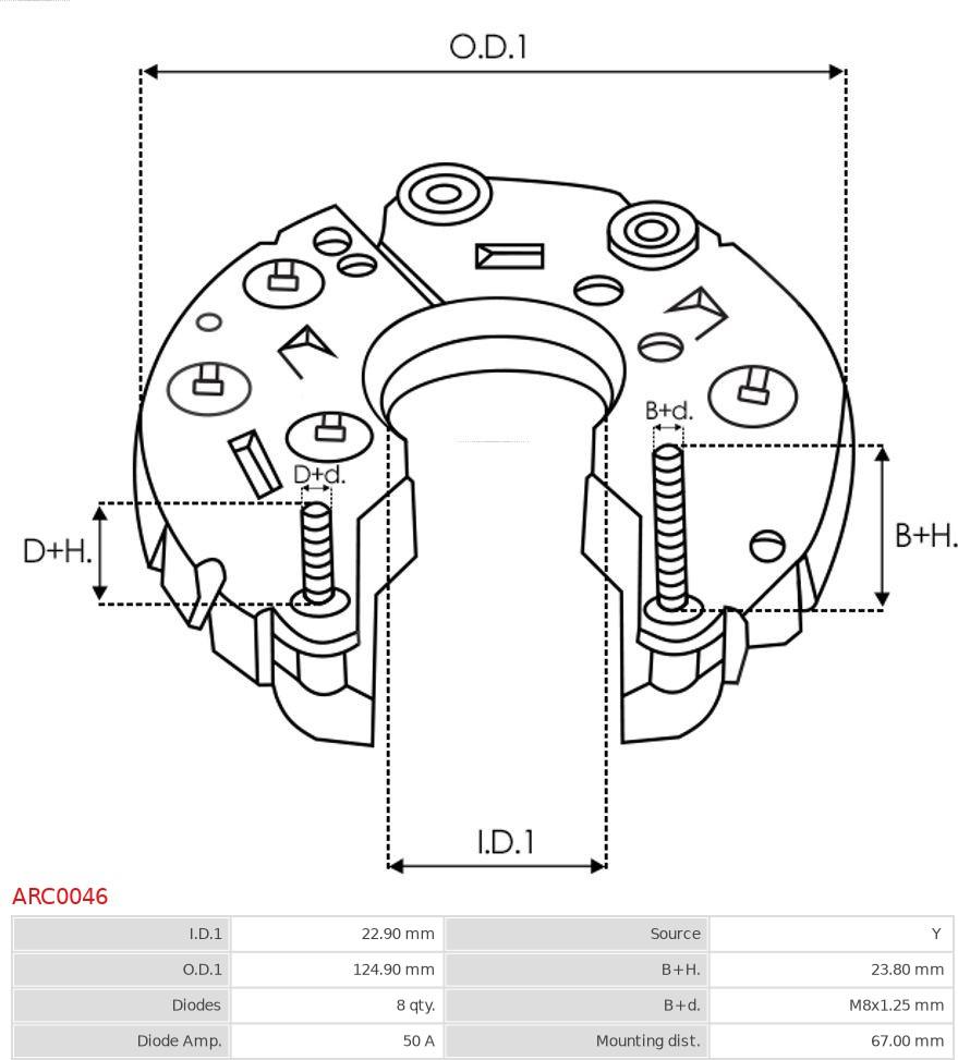 AS-PL ARC0046 - Taisngriezis, Ģenerators www.autospares.lv