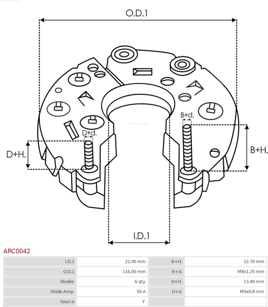 AS-PL ARC0042 - Taisngriezis, Ģenerators www.autospares.lv