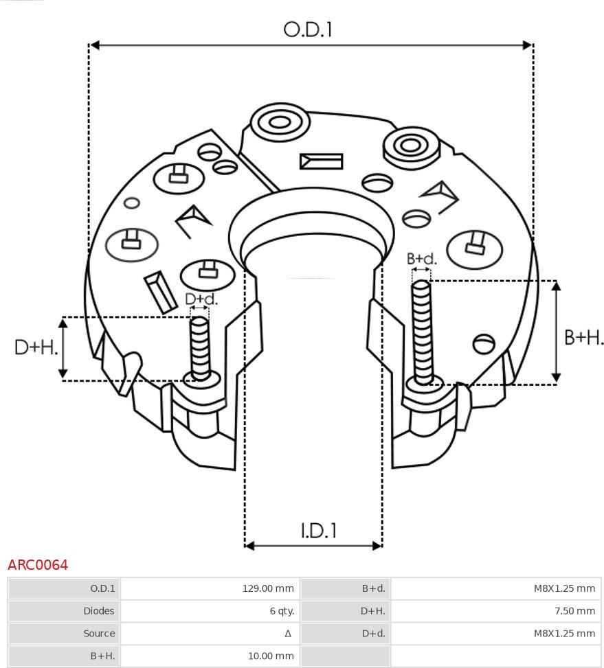 AS-PL ARC0064 - Taisngriezis, Ģenerators www.autospares.lv