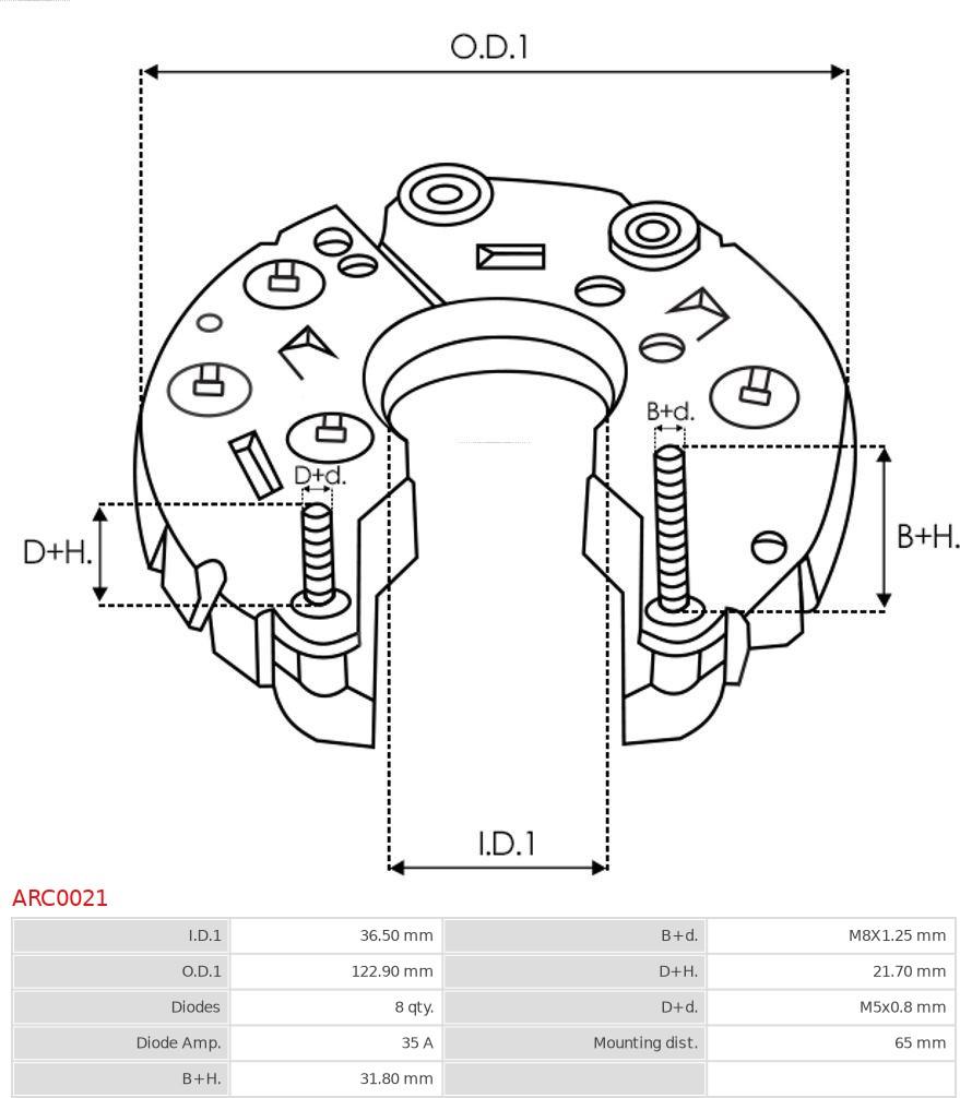 AS-PL ARC0021 - Taisngriezis, Ģenerators autospares.lv