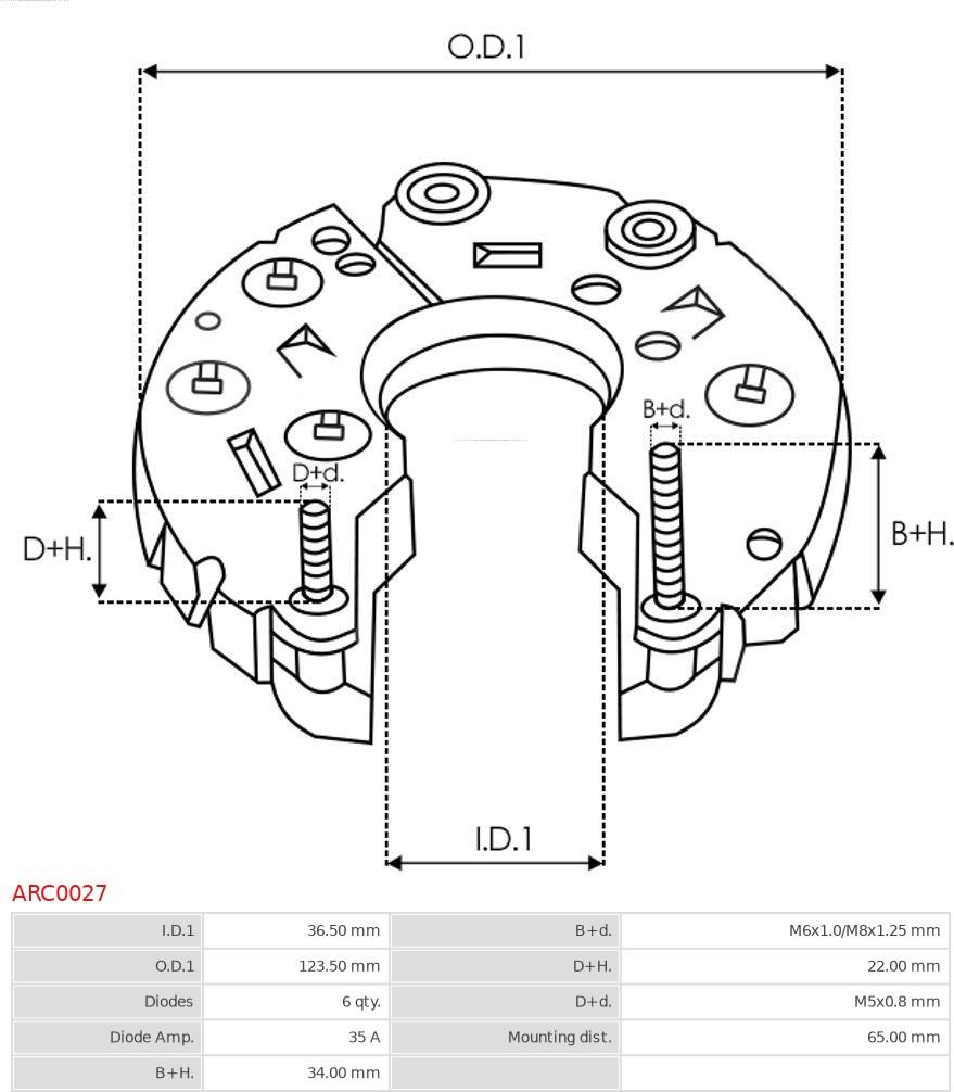 AS-PL ARC0027 - Taisngriezis, Ģenerators www.autospares.lv