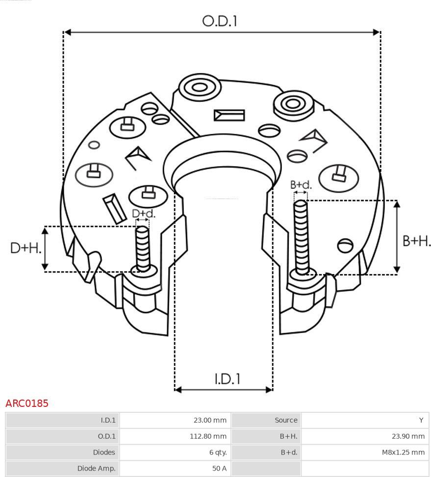 AS-PL ARC0185 - Taisngriezis, Ģenerators www.autospares.lv