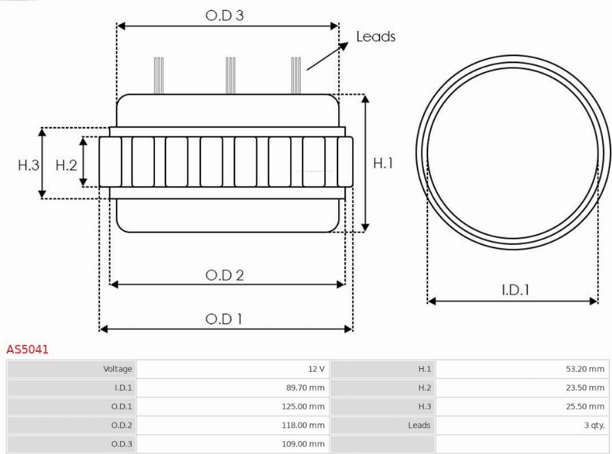 AS-PL AS5041 - Stators, Ģenerators www.autospares.lv