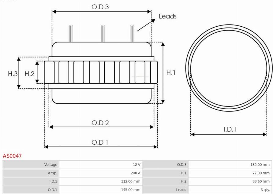 AS-PL AS0047 - Stators, Ģenerators www.autospares.lv