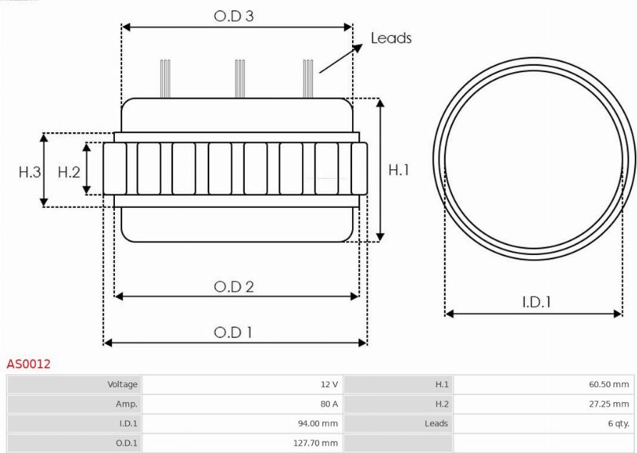 AS-PL AS0012 - Stators, Ģenerators www.autospares.lv