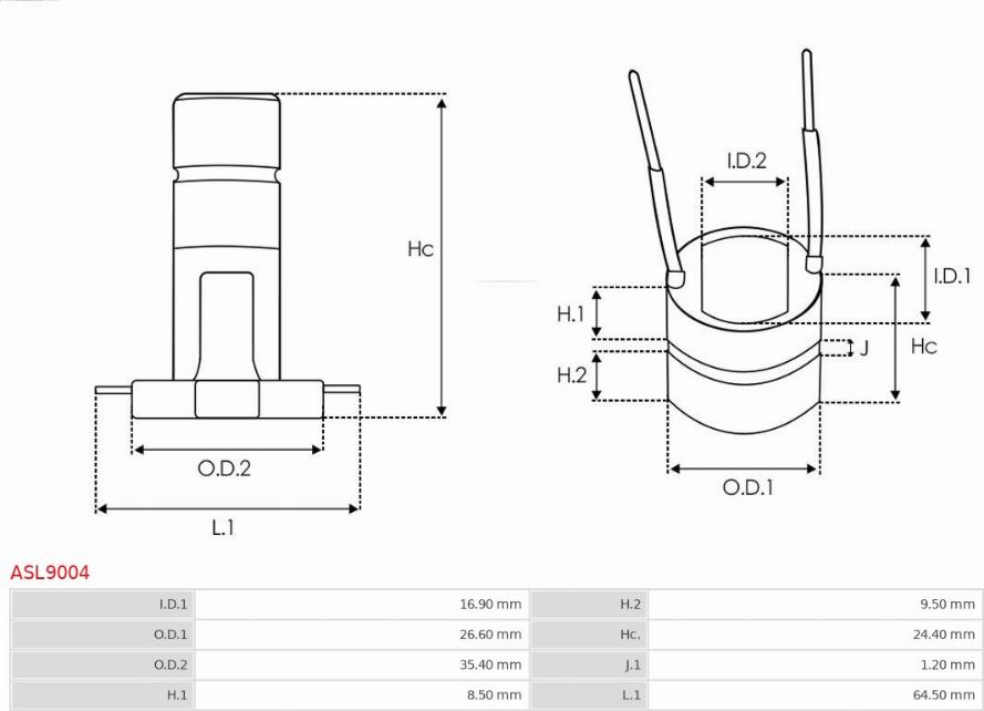 AS-PL ASL9004 - Kolektora gredzens, Ģenerators www.autospares.lv