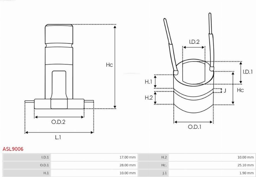 AS-PL ASL9006 - Kolektora gredzens, Ģenerators www.autospares.lv