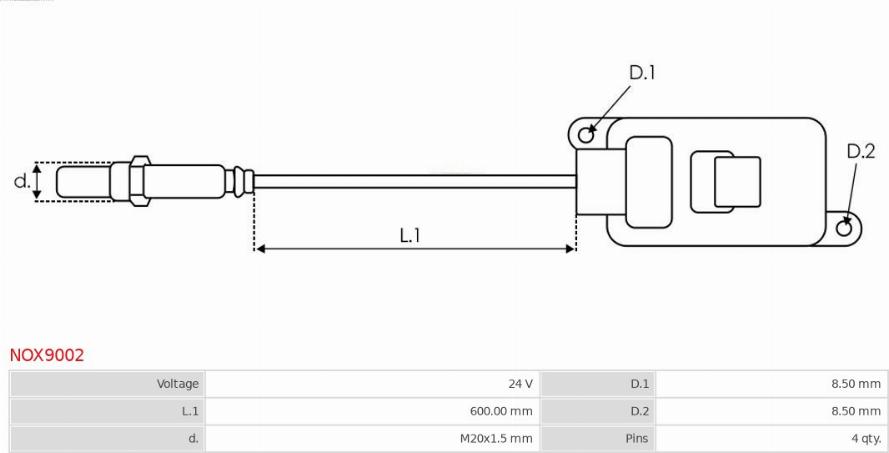 AS-PL NOX9002 - NOx-devējs, NOx-katalizators www.autospares.lv