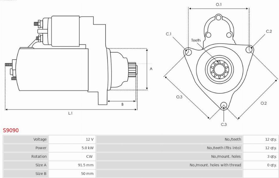 AS-PL S9090 - Starteris www.autospares.lv