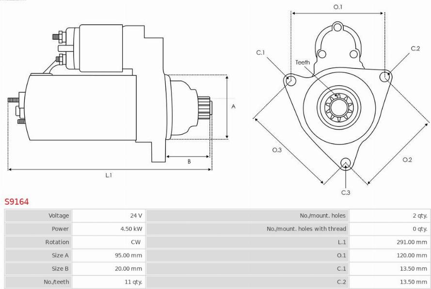 AS-PL S9164 - Starteris autospares.lv