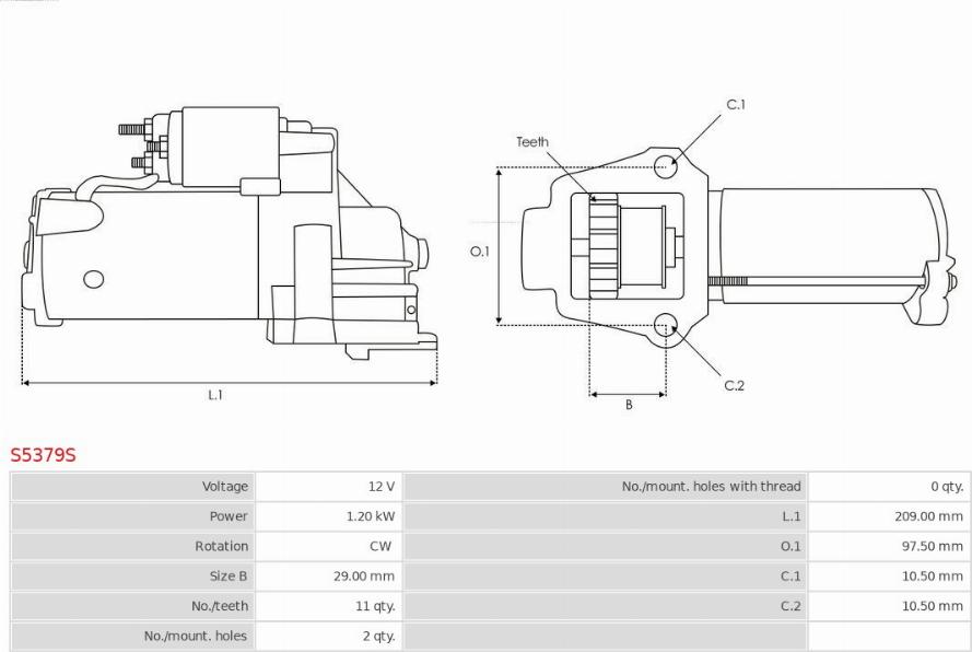 AS-PL S5379S - Starteris www.autospares.lv