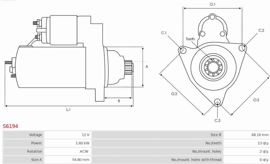 AS-PL S6194 - Starteris www.autospares.lv