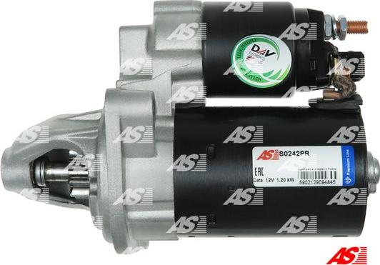 AS-PL S0242PR - Starteris www.autospares.lv