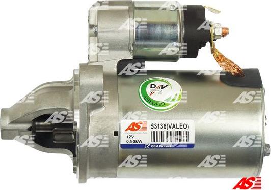 AS-PL S3136(VALEO) - Стартер www.autospares.lv