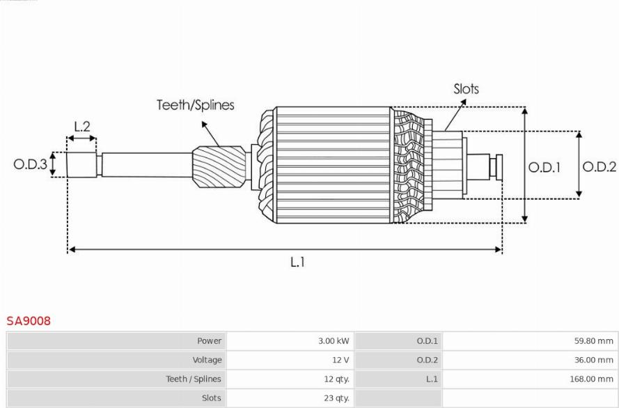 AS-PL SA9008 - Enkurs, Starteris www.autospares.lv