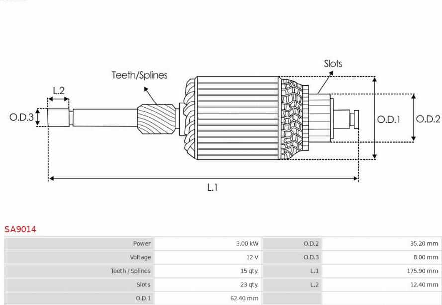 AS-PL SA9014 - Enkurs, Starteris autospares.lv