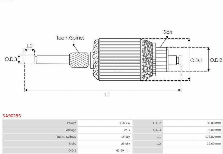 AS-PL SA9029S - Enkurs, Starteris www.autospares.lv