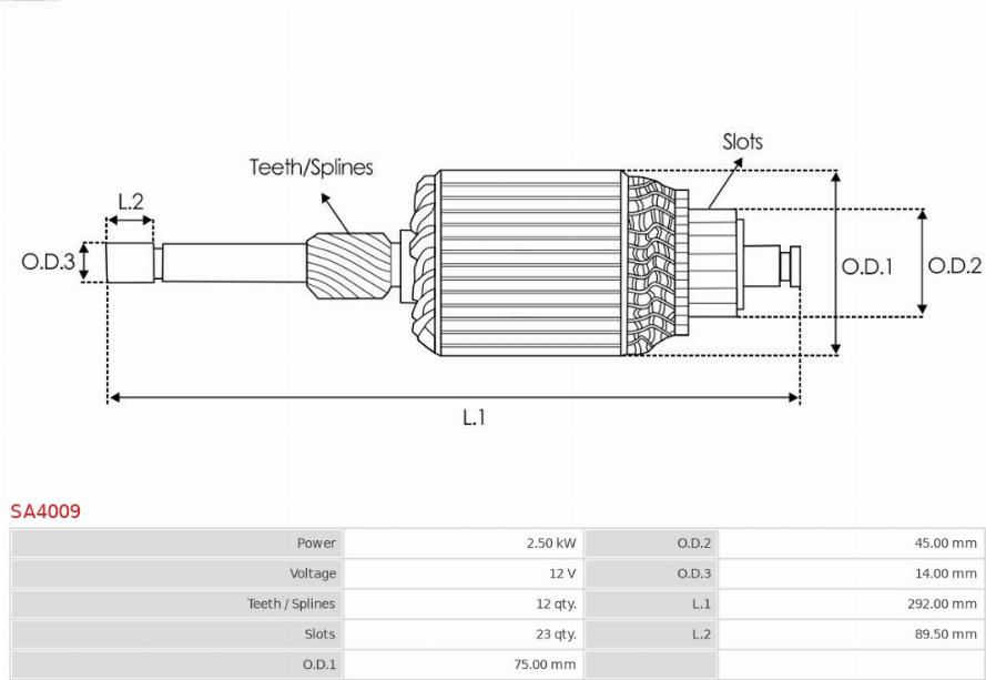 AS-PL SA4009 - Enkurs, Starteris www.autospares.lv