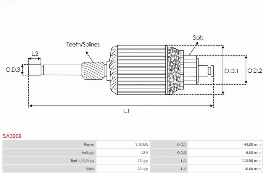 AS-PL SA3006 - Enkurs, Starteris www.autospares.lv