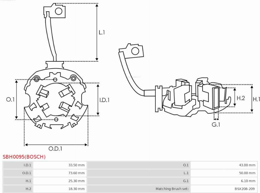 AS-PL SBH0095(BOSCH) - Kronšteins, Ogļu sukas www.autospares.lv