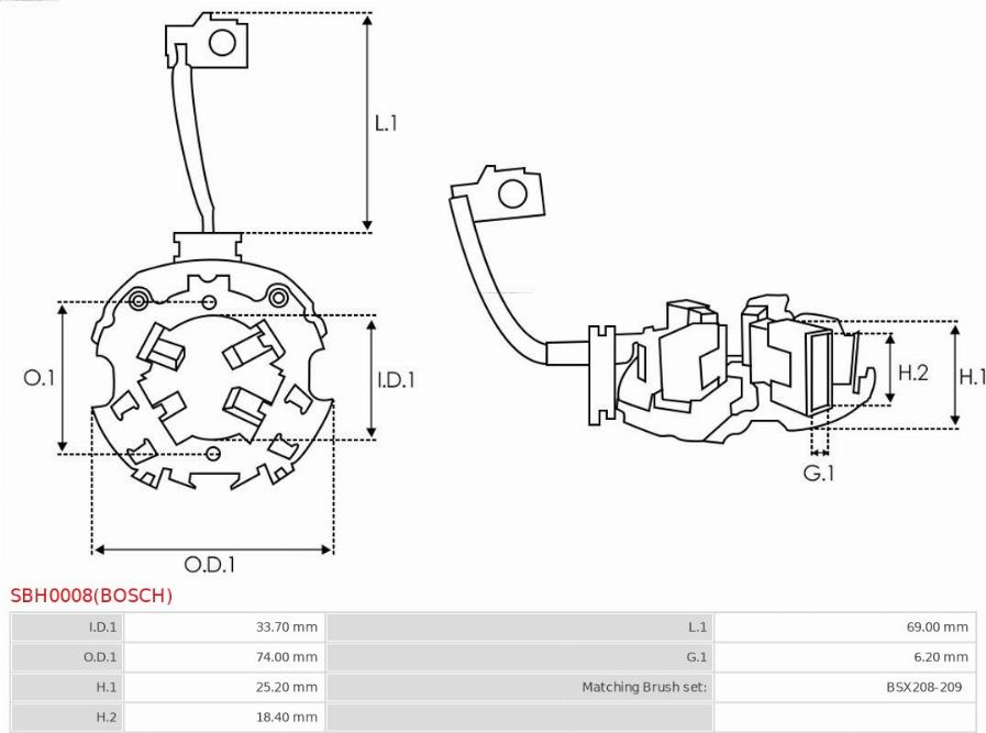 AS-PL SBH0008(BOSCH) - Kronšteins, Ogļu sukas www.autospares.lv