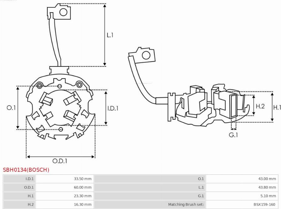 AS-PL SBH0134(BOSCH) - Kronšteins, Ogļu sukas www.autospares.lv