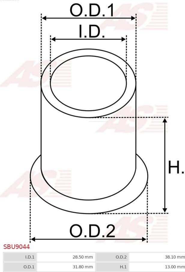 AS-PL SBU9044 - Втулка, вал стартера www.autospares.lv