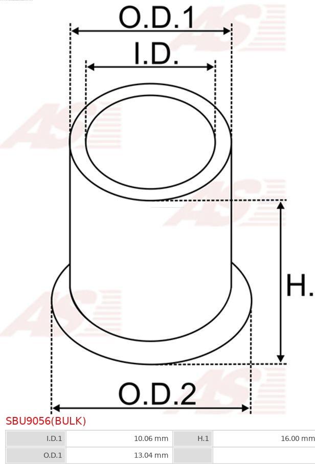 AS-PL SBU9056(BULK) - Bush, starter shaft www.autospares.lv