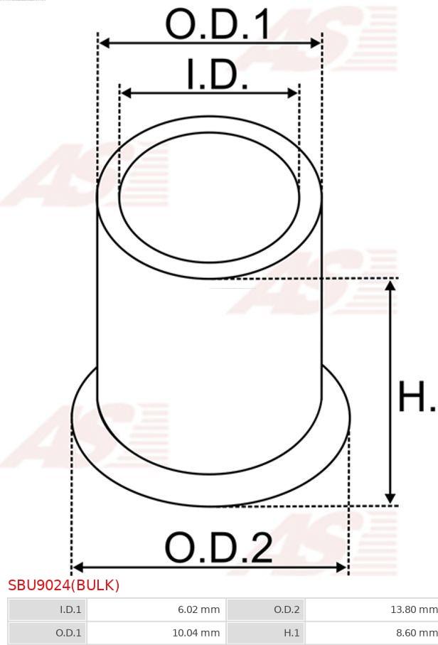 AS-PL SBU9024(BULK) - Bukse, Startera vārpsta autospares.lv