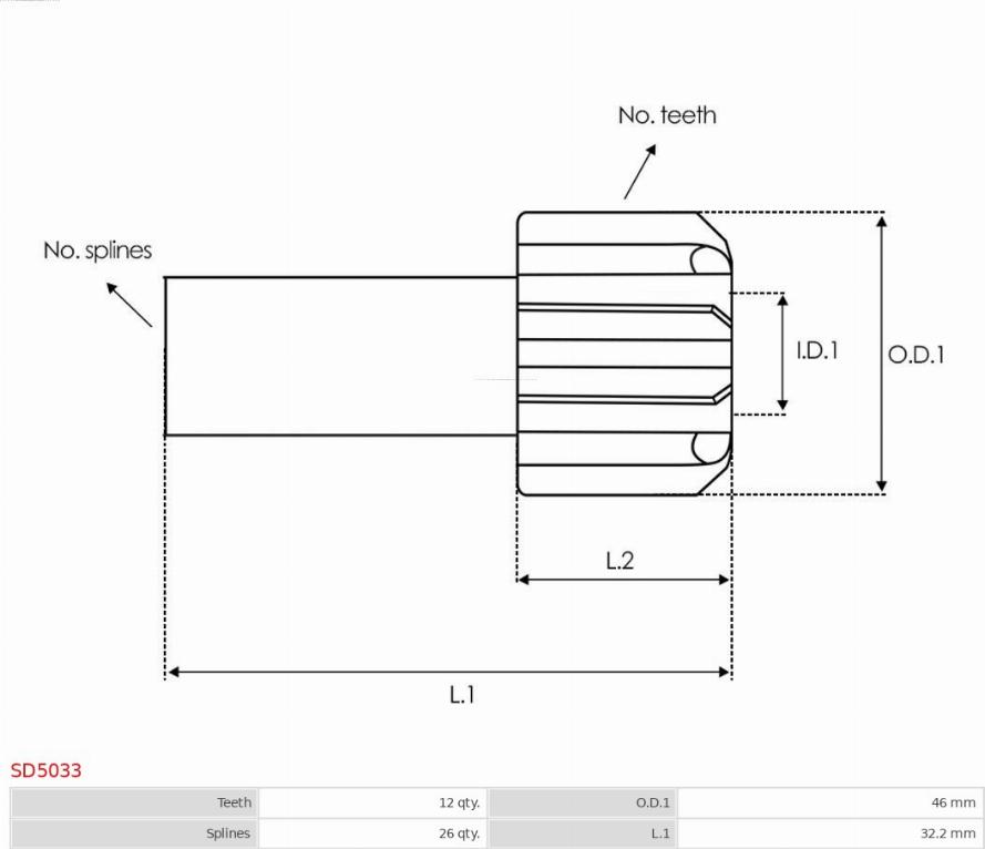 AS-PL SD5033 - Zobrats, Starteris www.autospares.lv