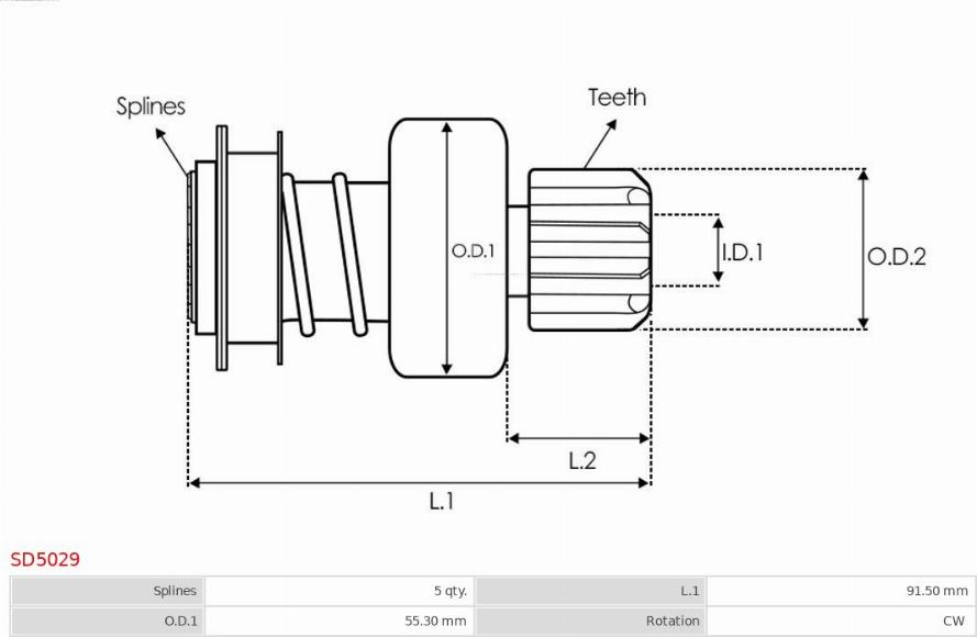 AS-PL SD5029 - Zobrats, Starteris www.autospares.lv