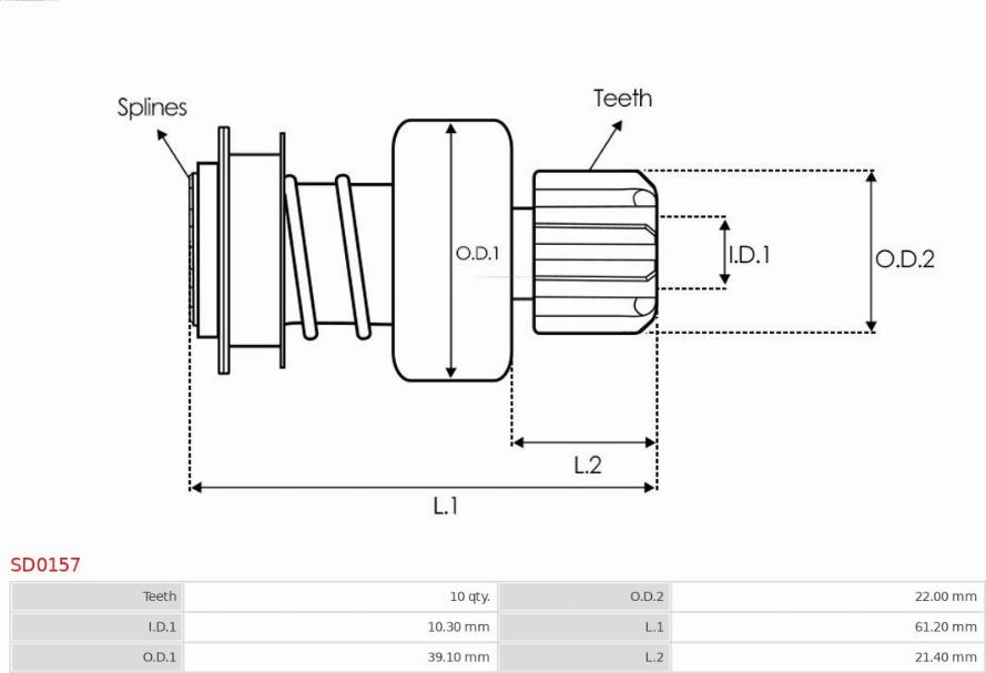 AS-PL SD0157 - Zobrats, Starteris www.autospares.lv