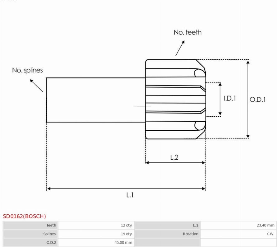 AS-PL SD0162(BOSCH) - Zobrats, Starteris www.autospares.lv