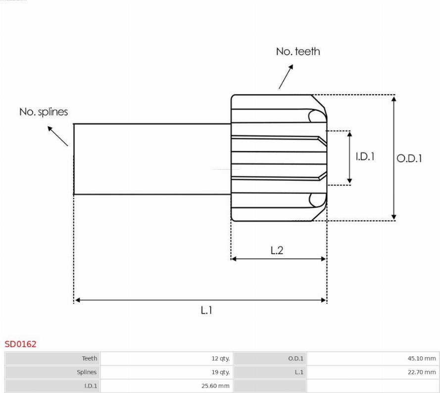 AS-PL SD0162 - Zobrats, Starteris www.autospares.lv