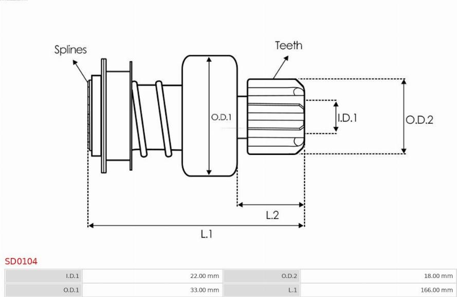 AS-PL SD0104 - Zobrats, Starteris www.autospares.lv