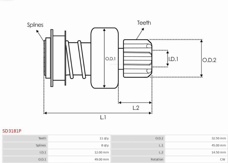 AS-PL SD3181P - Zobrats, Starteris www.autospares.lv