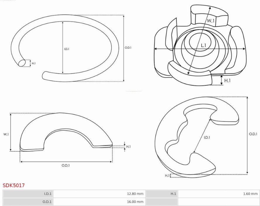 AS-PL SDK5017 - Remkomplekts, Starteris www.autospares.lv