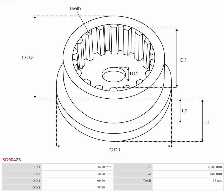 AS-PL SG9042S - Remkomplekts, Starteris www.autospares.lv