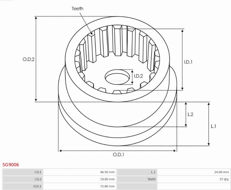 AS-PL SG9006 - Ремкомплект, стартер www.autospares.lv