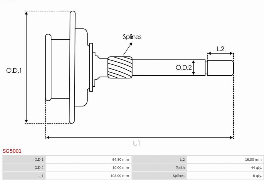 AS-PL SG5001 - Repair Set, planetary gear starter www.autospares.lv