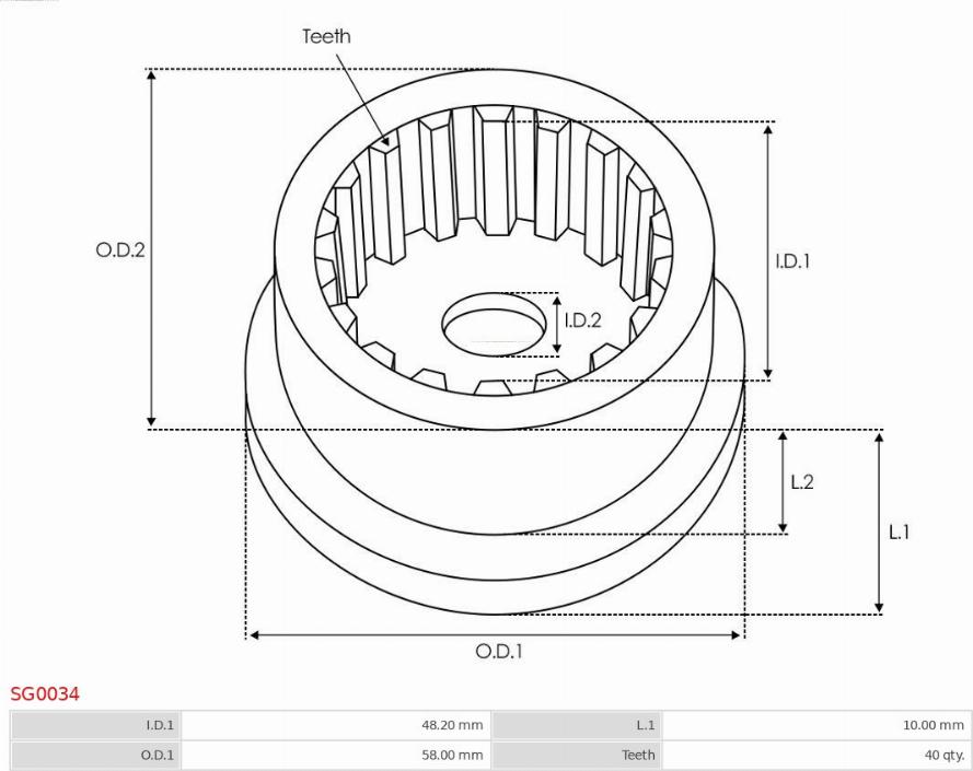 AS-PL SG0034 - Remkomplekts, Starteris www.autospares.lv