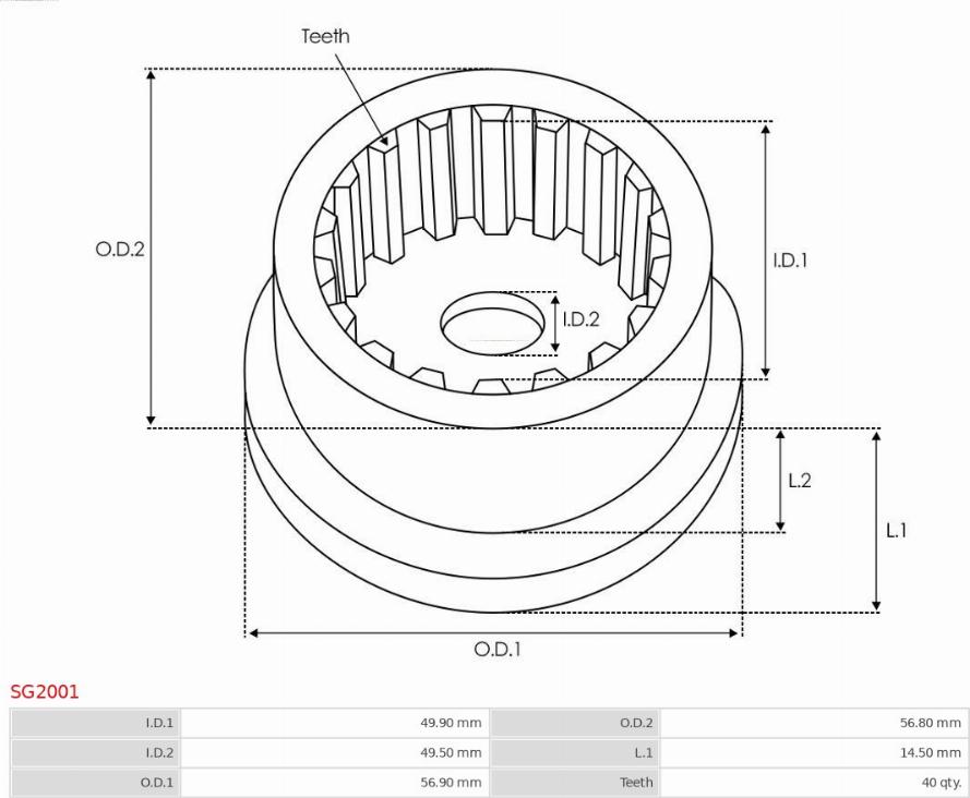 AS-PL SG2001 - Ремкомплект, стартер www.autospares.lv