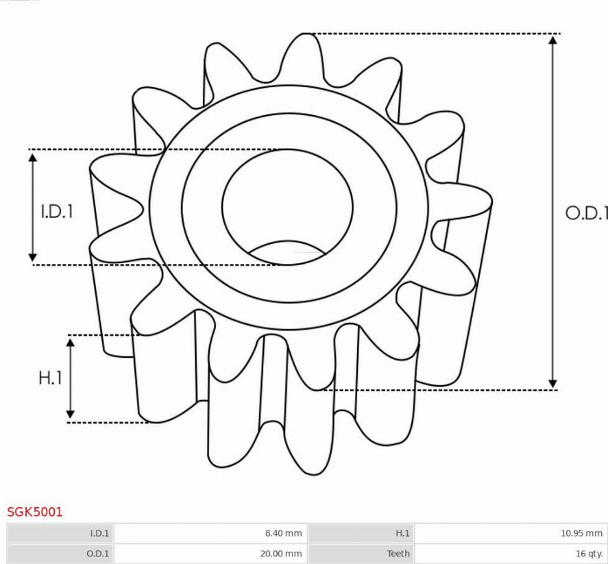 AS-PL SGK5001 - Ремкомплект, стартер www.autospares.lv