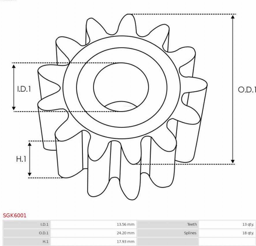 AS-PL SGK6001 - Remkomplekts, Starteris www.autospares.lv