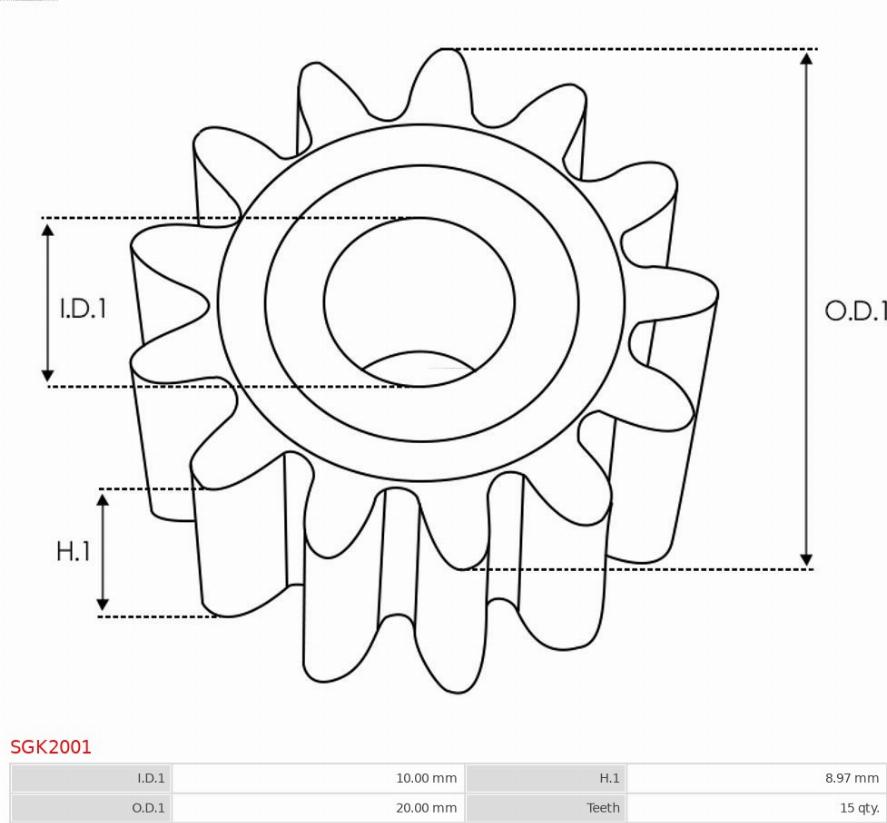 AS-PL SGK2001 - Ремкомплект, стартер www.autospares.lv