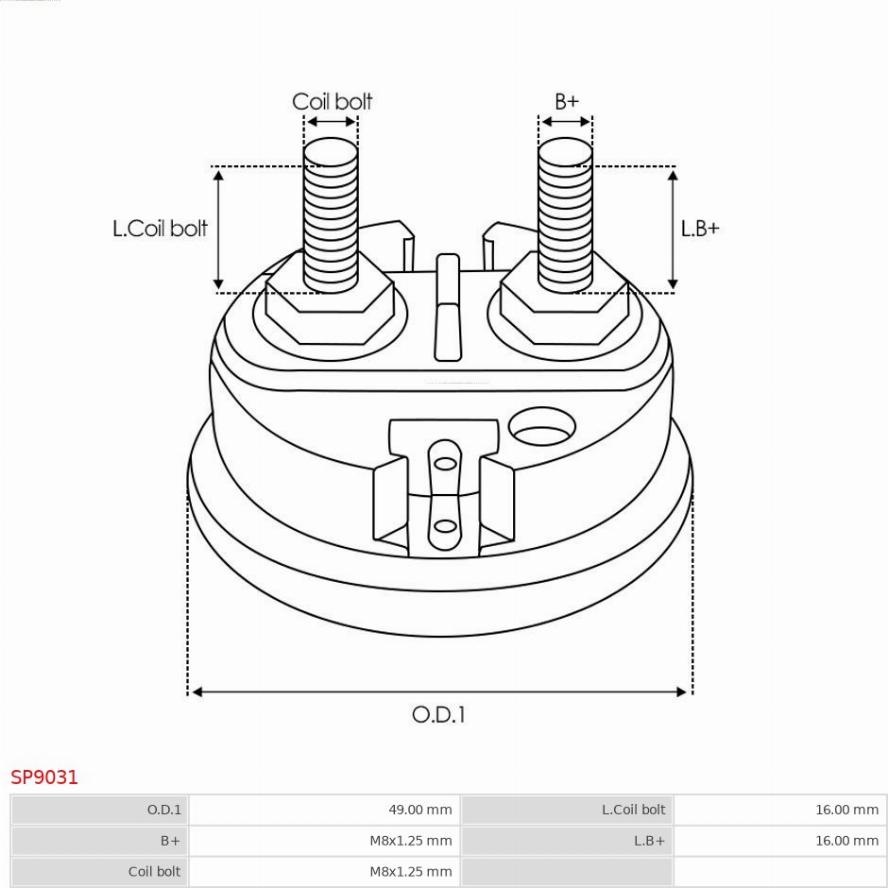 AS-PL SP9031 - Remkomplekts, Starteris www.autospares.lv